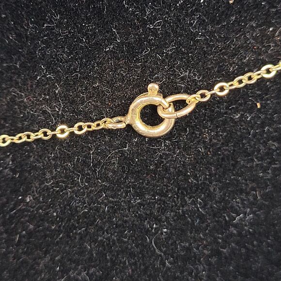 12k Gold Fill Square Resin Gold Flake Pendant Necklace 18 in - Picture 3 of 5